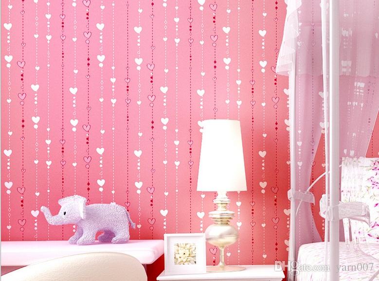 53x10mRoll Love Heart Cartoon Natural Material Nonwoven Wallpaper