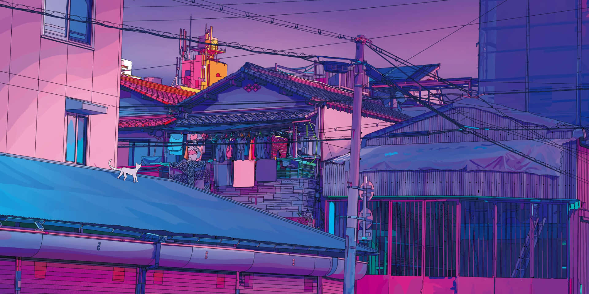 Blue Anime Aesthetic Desktop Wallpaper