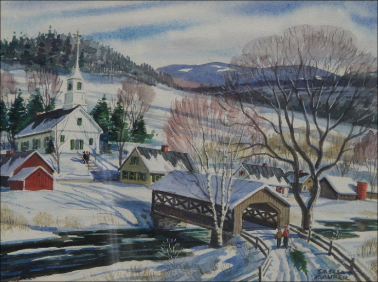 Auctions Image Sascha Maurer New England Winter Scene