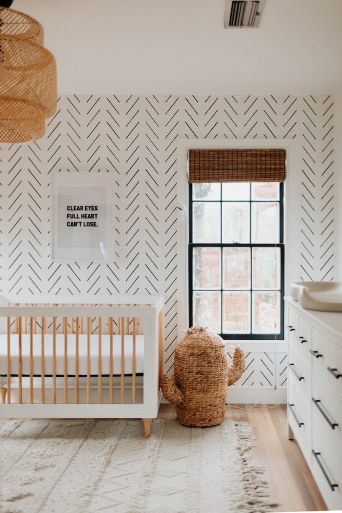 Our Favourite Herringbone Wallpaper Nursery Interiors Livettes