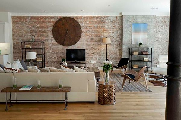 Brick Wallpaper Living Room Ideas Wall Decoration And White