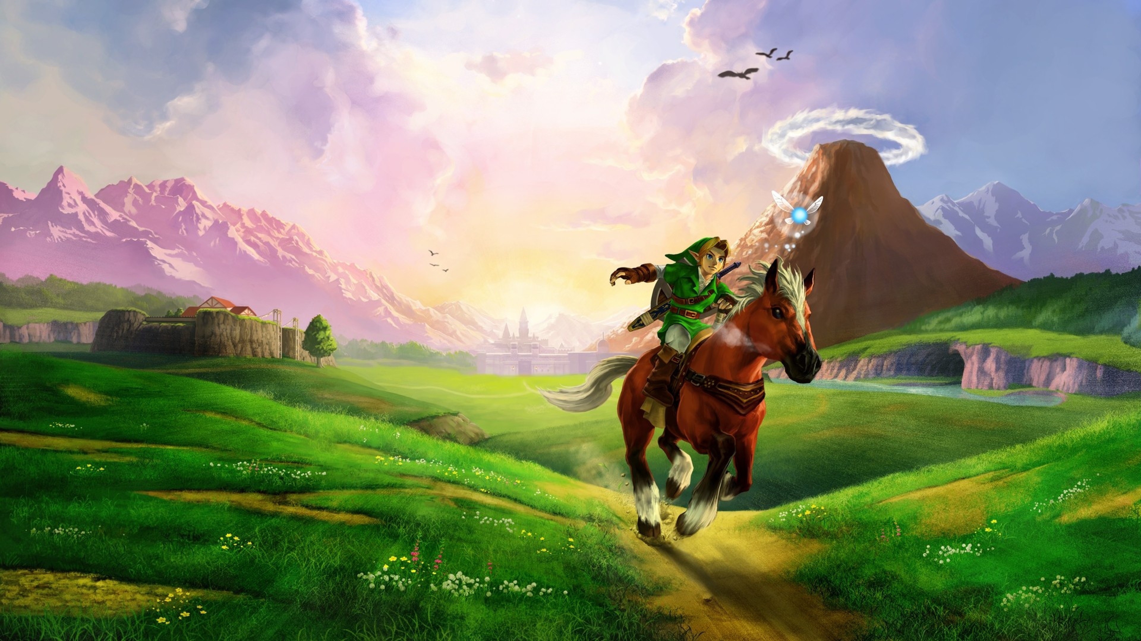  zelda Horse Plain River Sunlight Zelda 4K Ultra HD HD Background