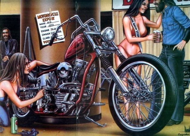 Incredible Bikers World Art By David Mann Custom Motorcycles