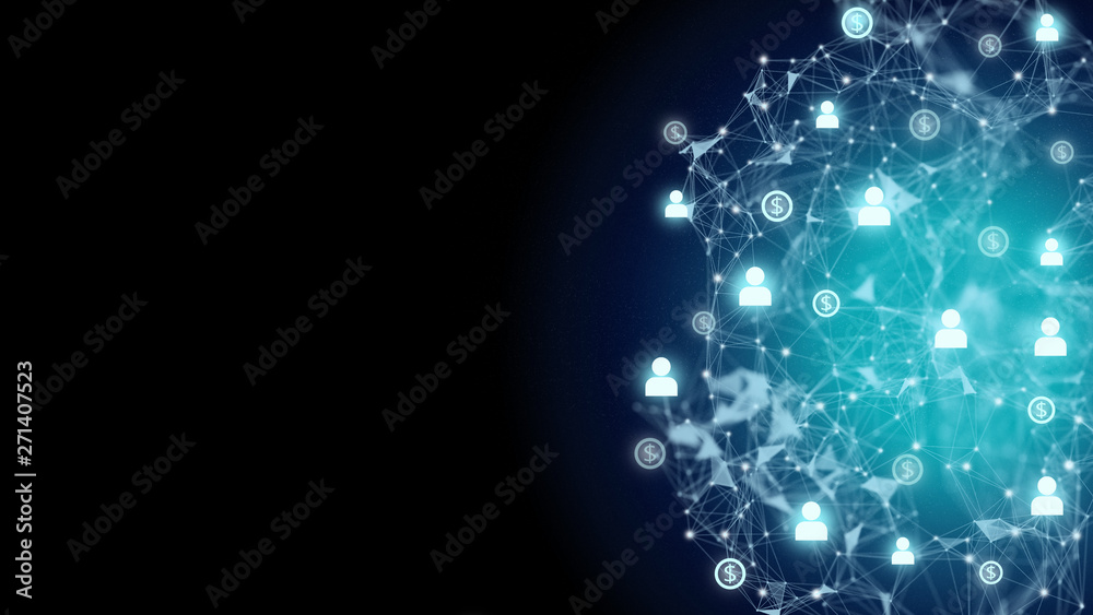 Abstract Background financial digital technology network