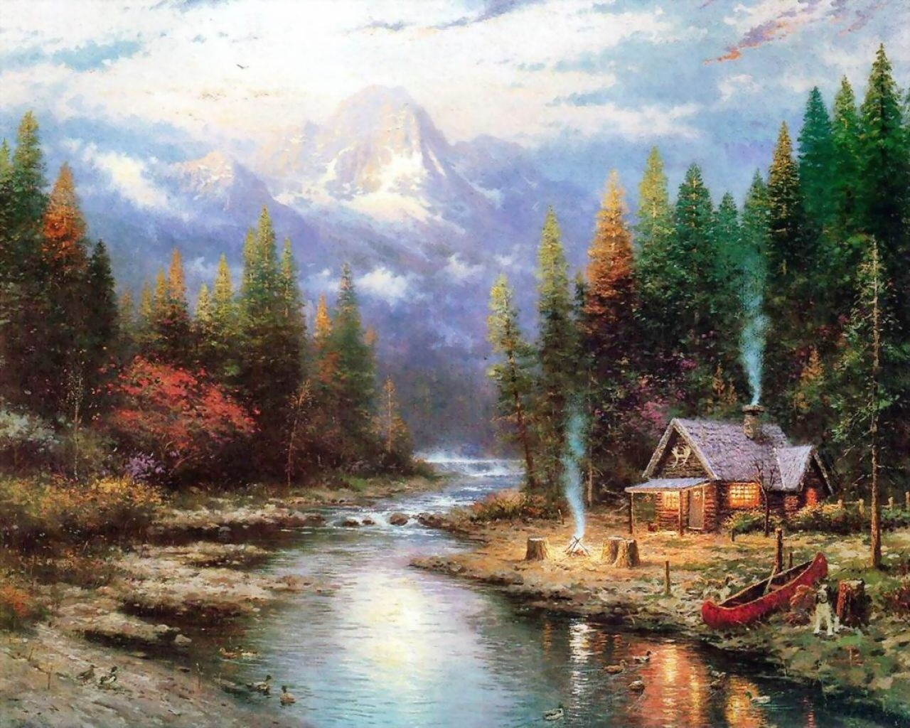 Christmas Wallpaper Thomas Kinkade WallpaperSafari   Awy4df 