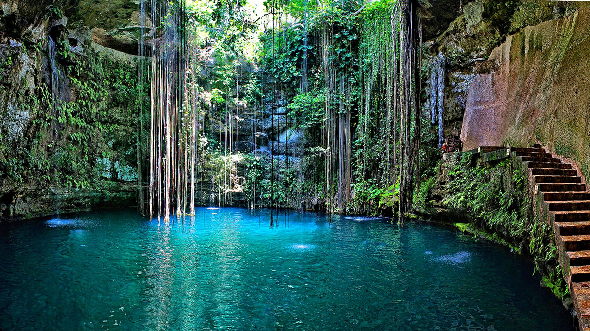 Ik Kil Cenote Wallpaper Swimming Holes Mexico Travel