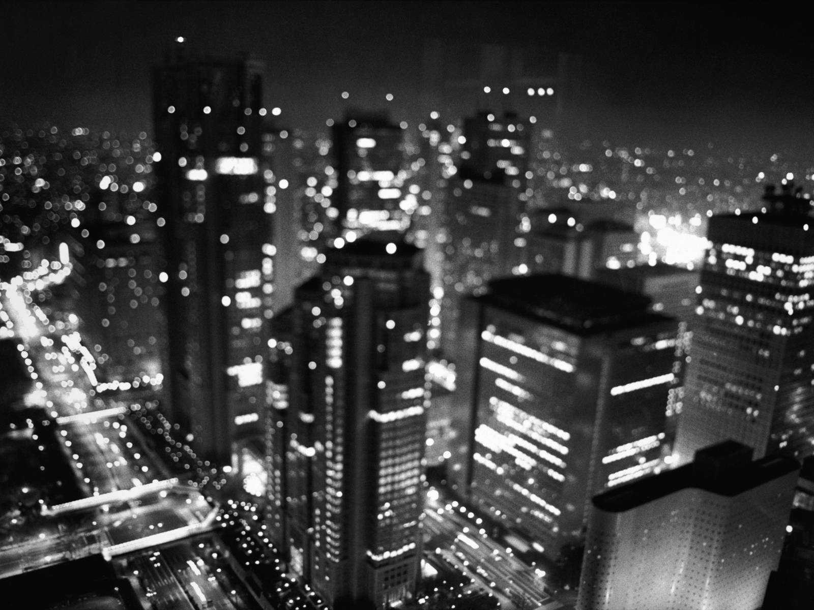 Black And White Wallpaper Busy Night Photo