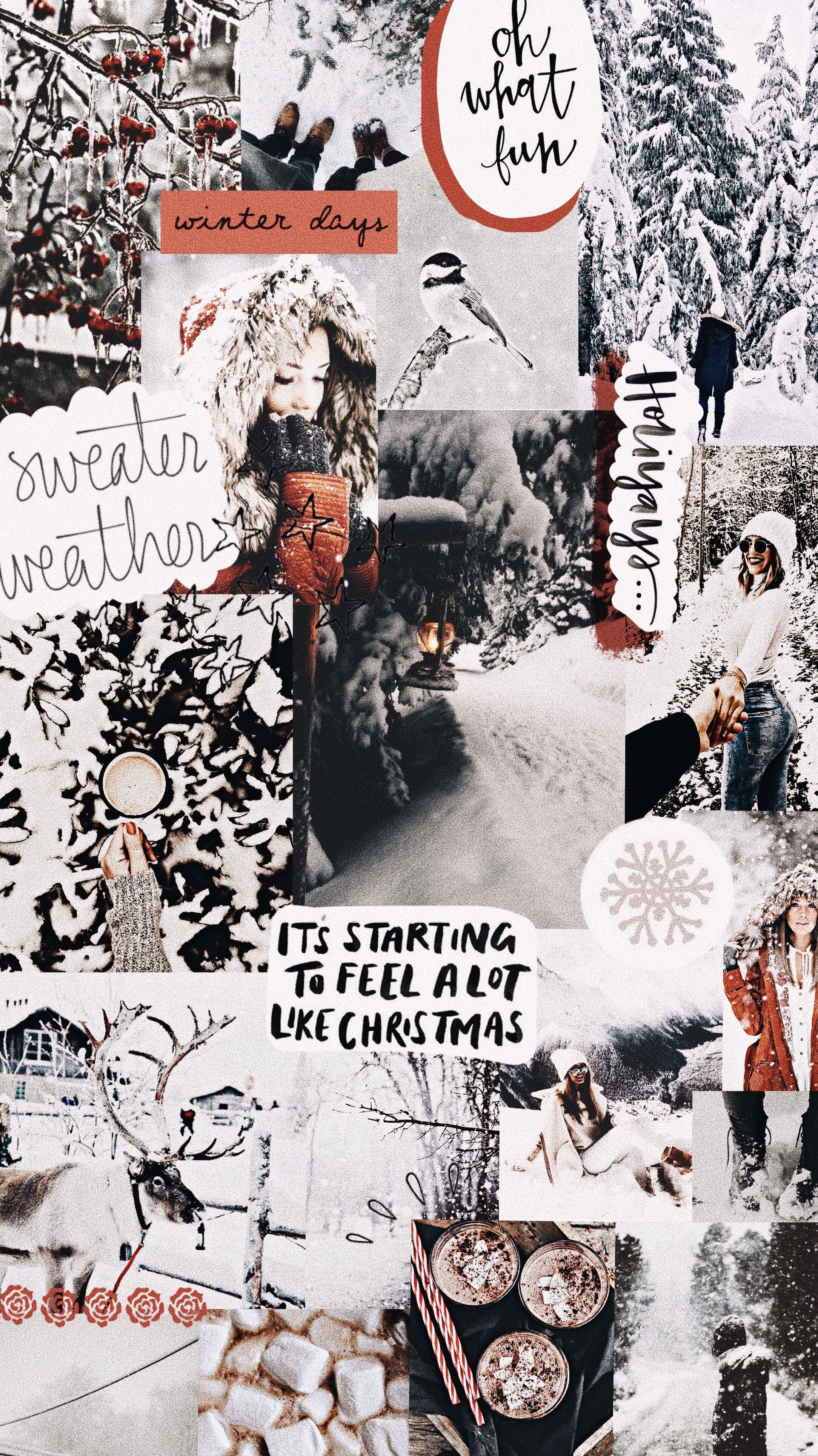 Winter Aesthetic Wallpaper Christmas Collage