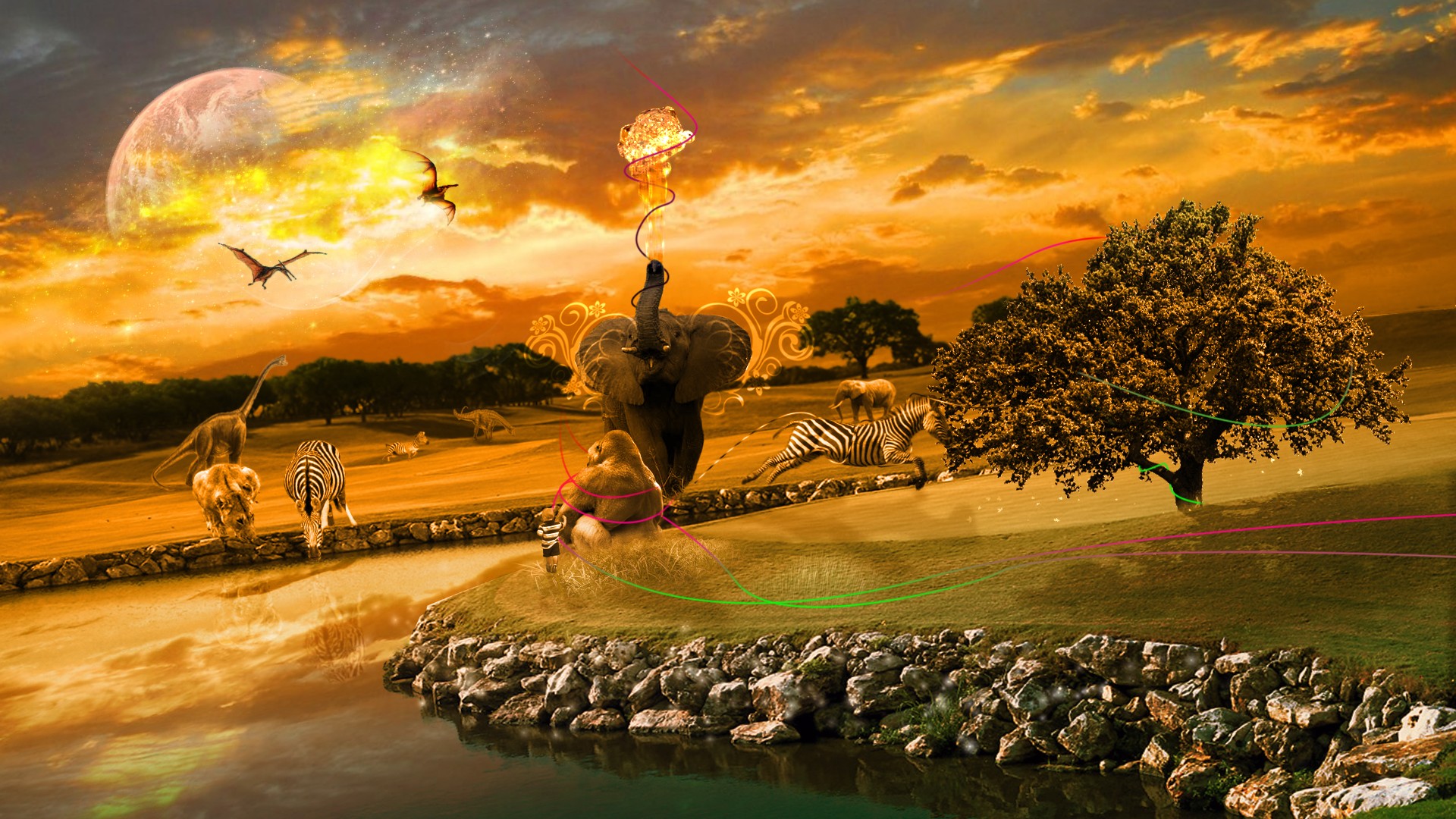 Fantasy Africa Wilds Desktop High Quality Wallpaper