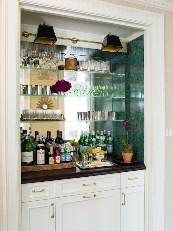 Wallpaper Could Put Mirrors In Those Shelves The Kitchen Dollar