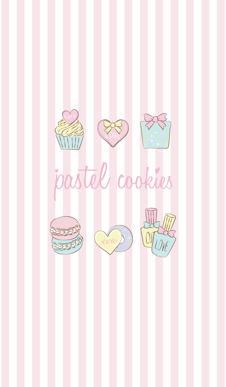 Pastel Color Icing Cookies Theme Cute Wallpaper Kawaii