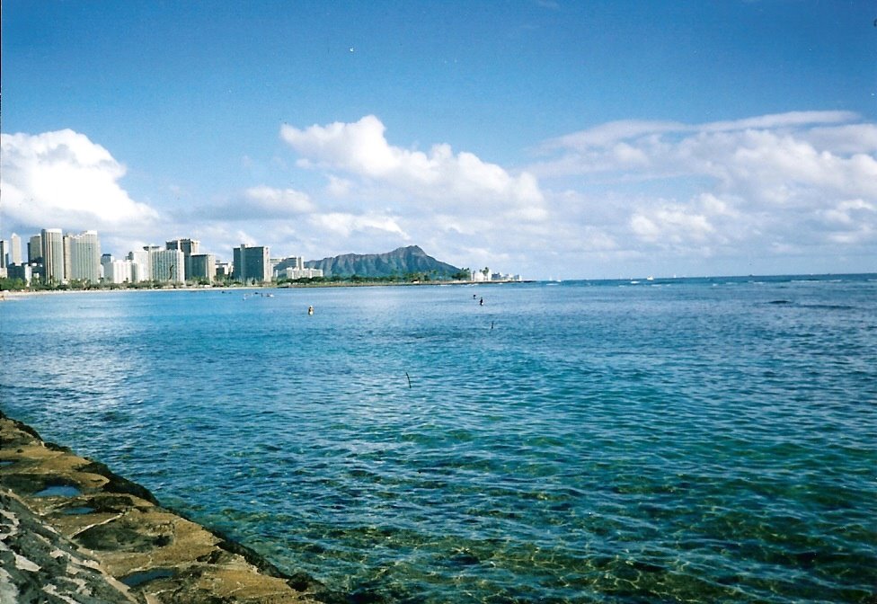 Honolulu Hawaii With Diamond Head In The Background Sometime