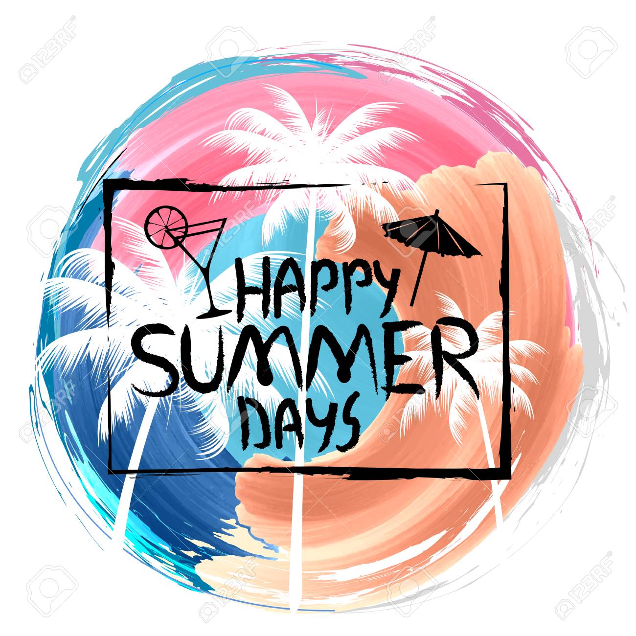 Happy Summer Days Poster Wallpaper For Fun Party Invitation 1300x1300