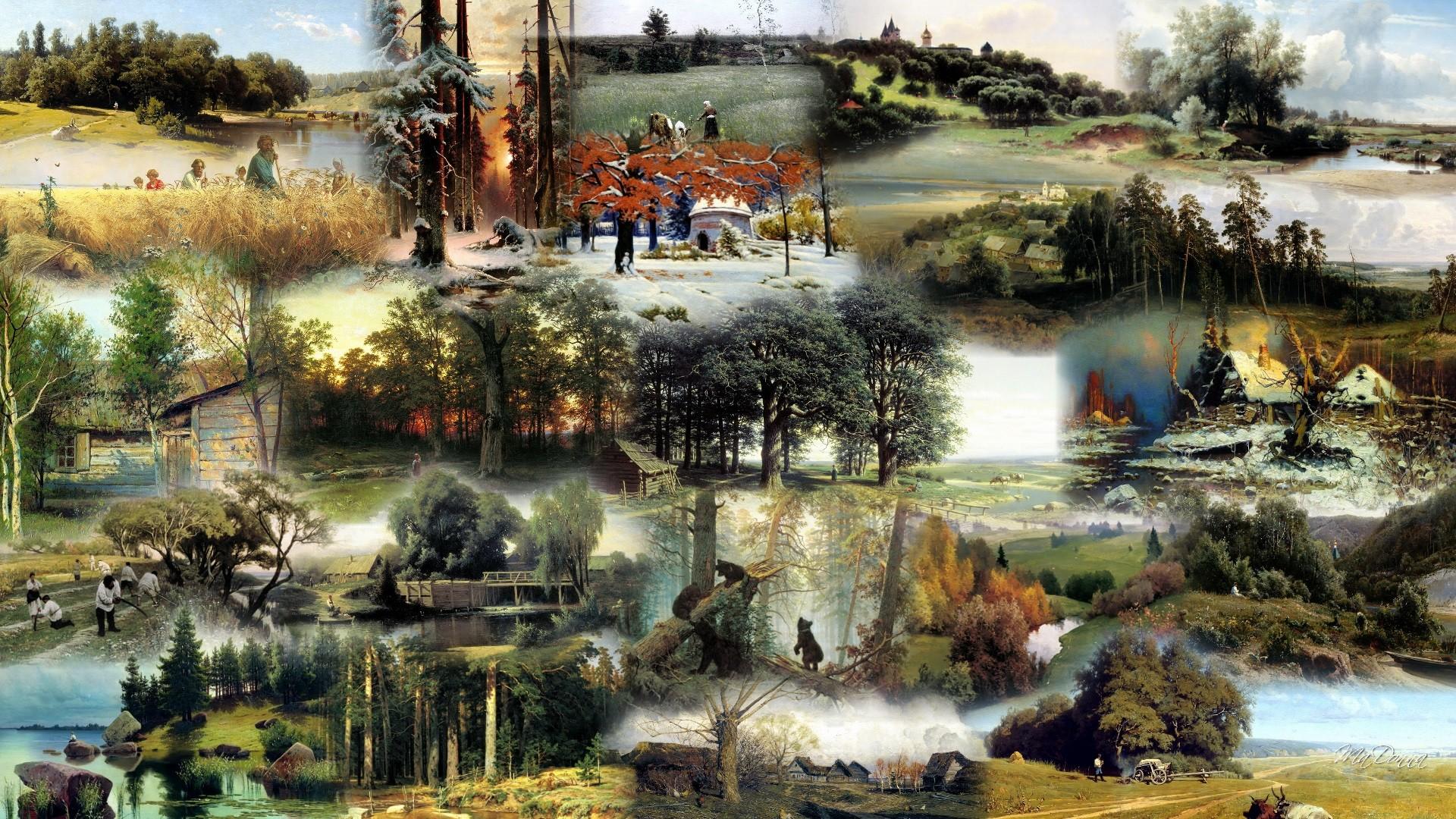 Collage Of Russian Paintings Hq Wallpaper