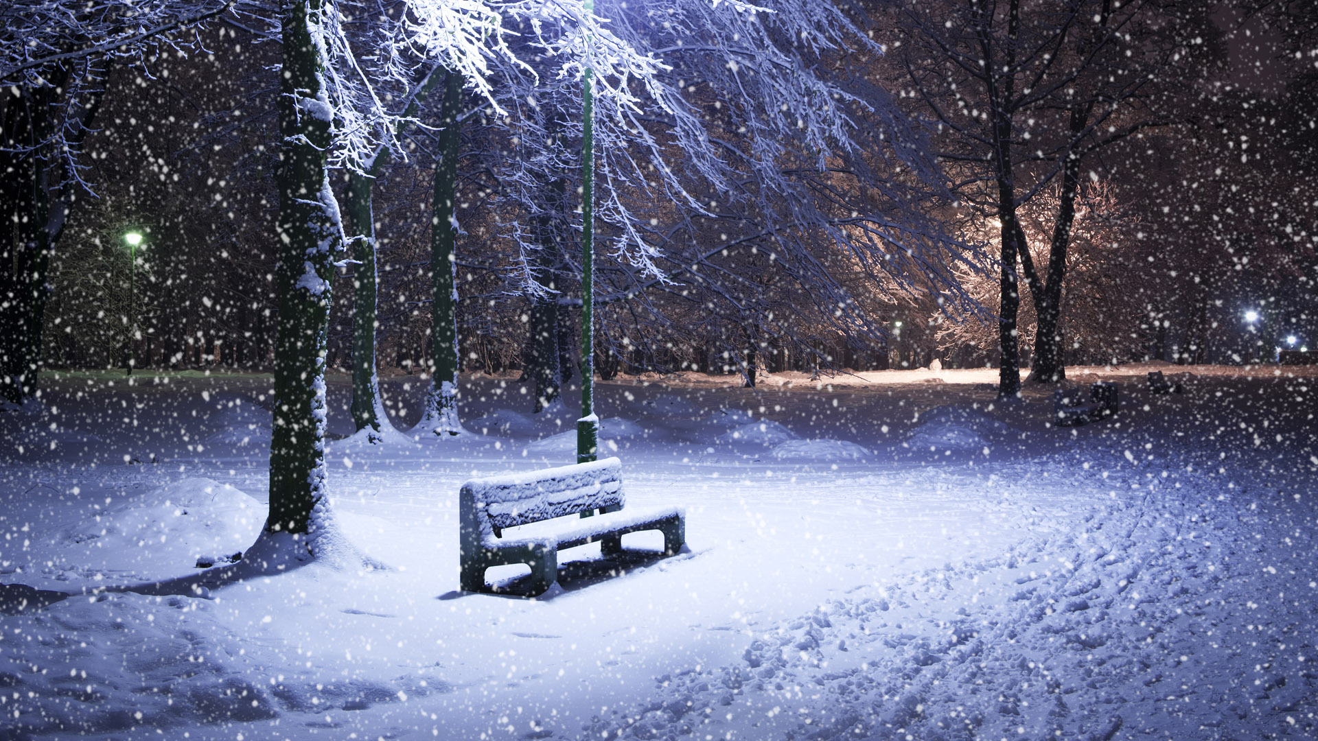 Weihnachten Landschaft Schnee Stuhl Park Vektorgrafik