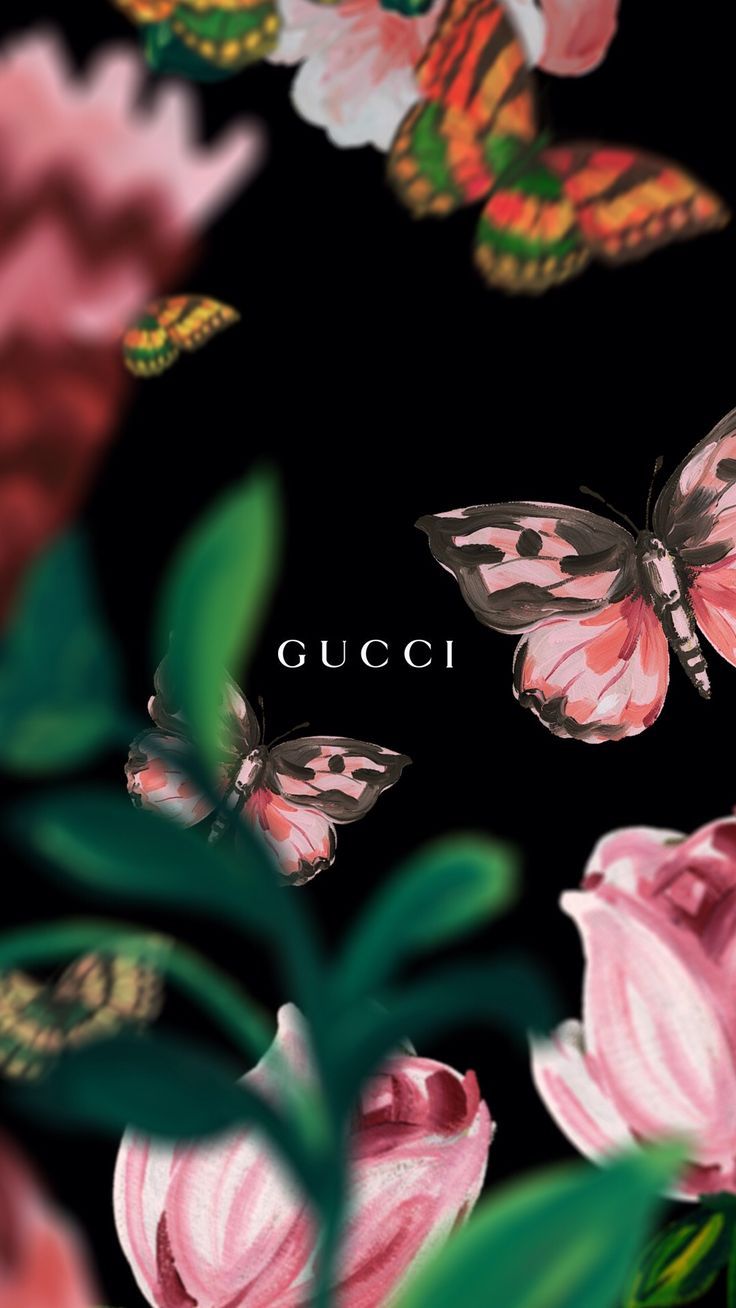 Gucci Art Painting Creative Beautiful Flowers Pink