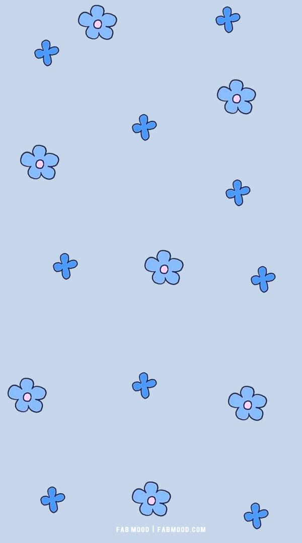  Blue Wallpaper Designs for Phone Blue Flower Blue Background