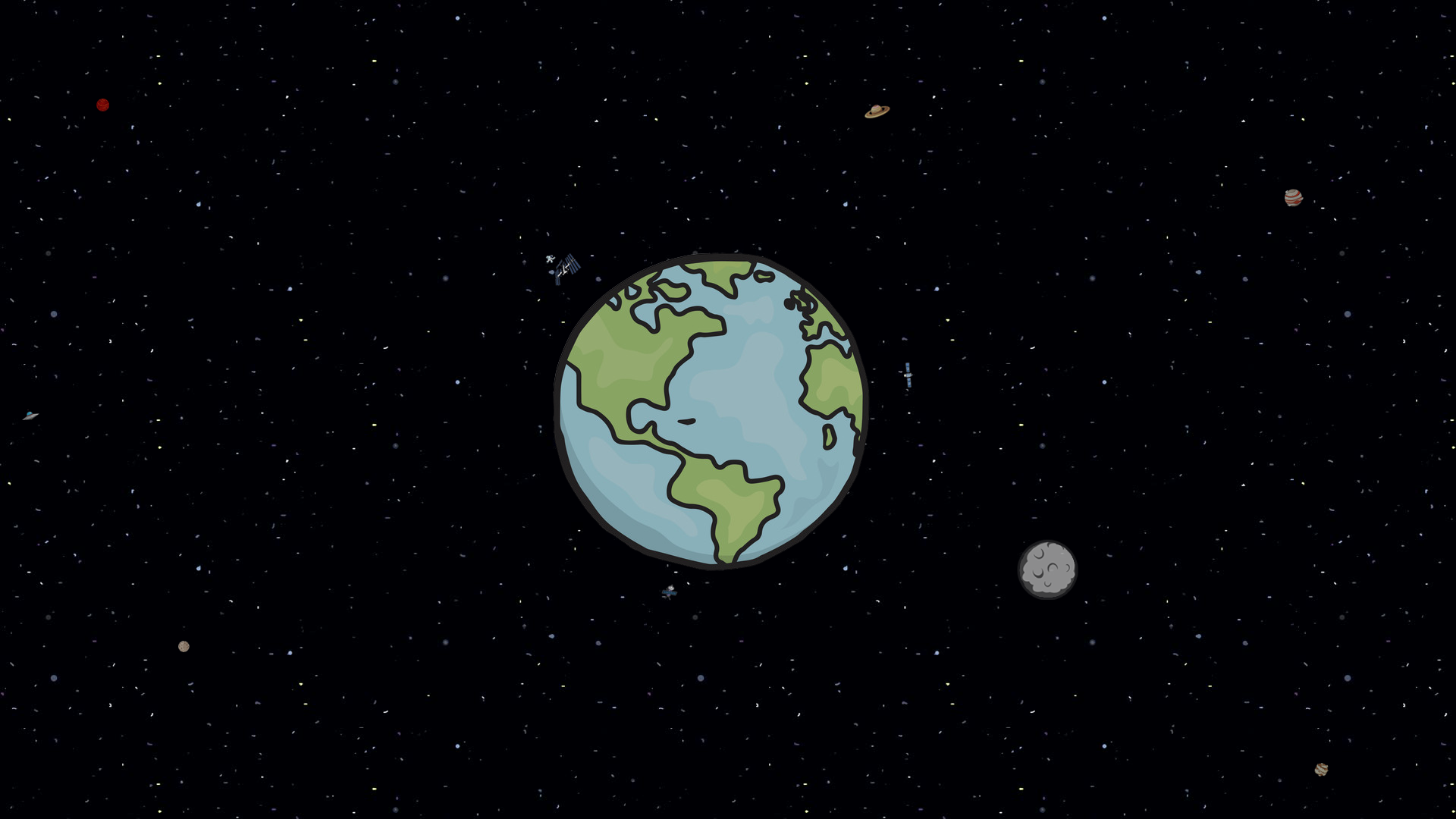 Cartoon Space Wallpaper