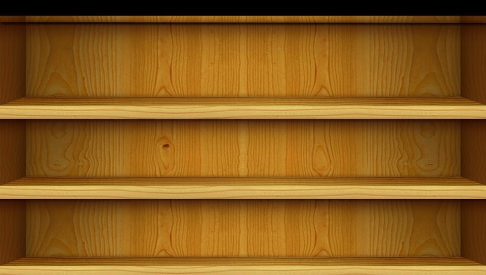 Wood Shelf Icon Stand