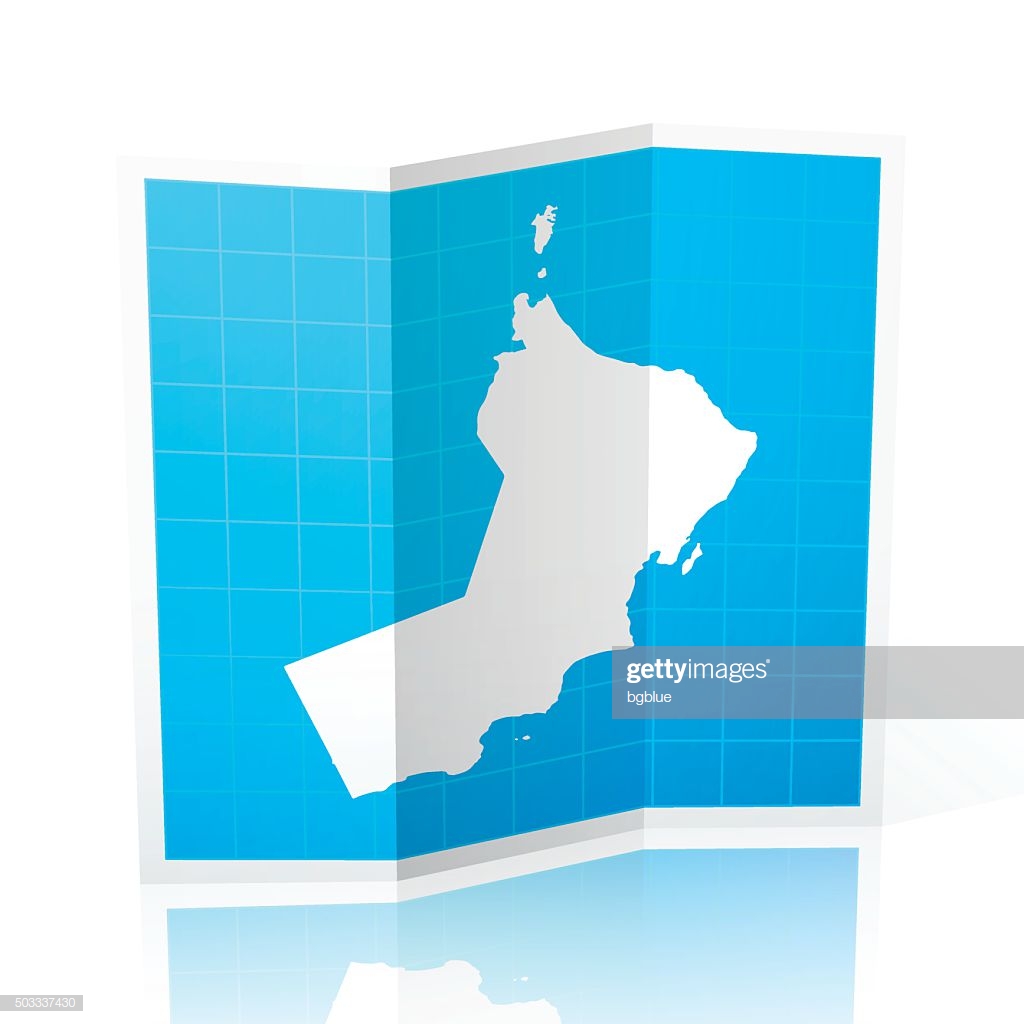 Oman Map Folded Isolated On White Background Stock Illustration