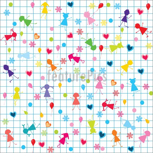 Background With Cartoon Kids Illustration Clip Art To At