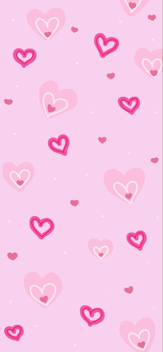 Lovely Pink Hearts Wallpaper For iPhone