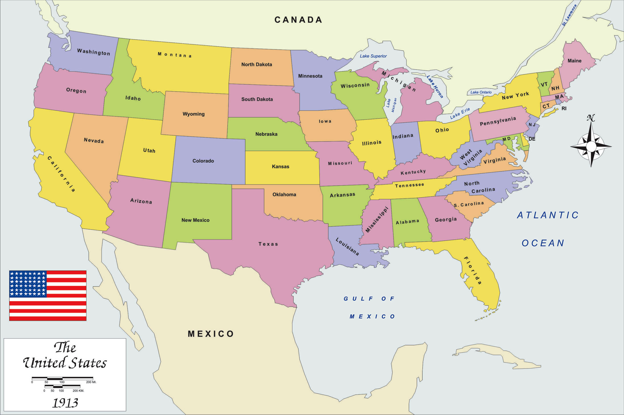 Map Of Usa Large Image