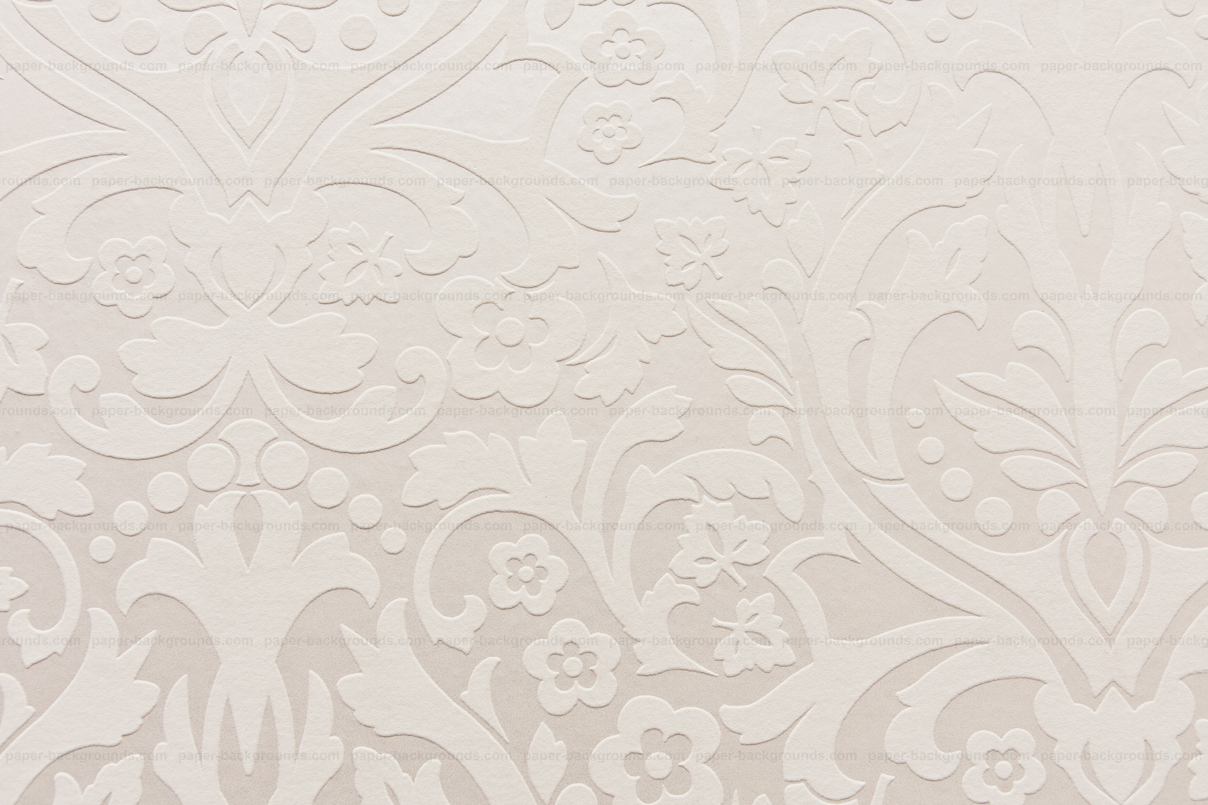 White Wall With Embossed Vintage Pattern Texture High Resolution