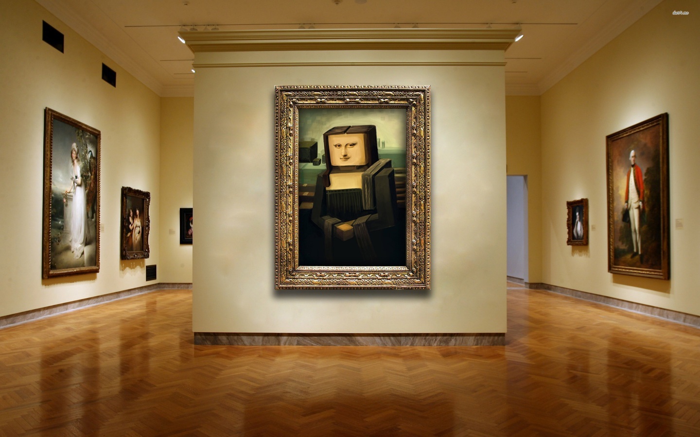Mona Lisa In Cubism Digital Art Wallpaper Musee Du Louvre