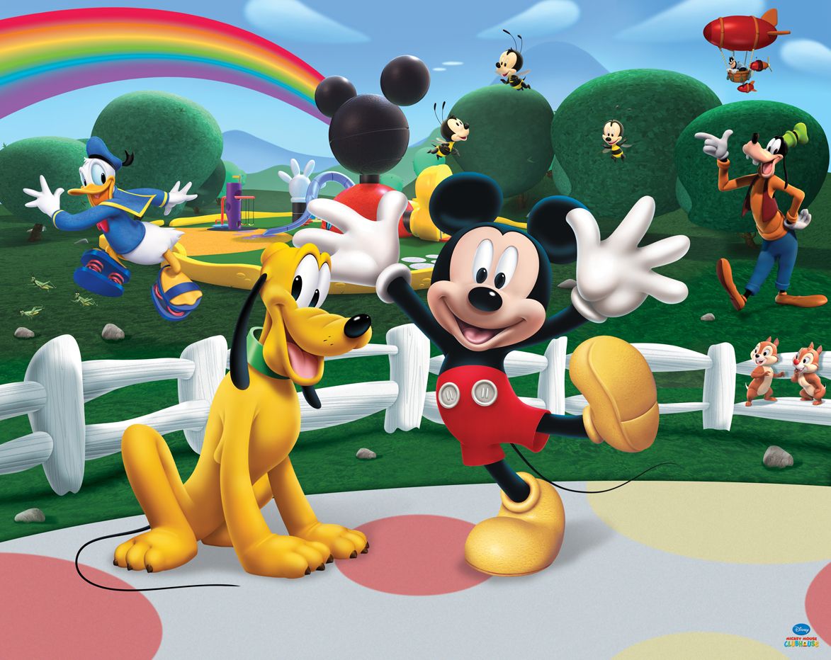 Walltastic Disney Mickey Mouse Club House Multi Wallpaper Main