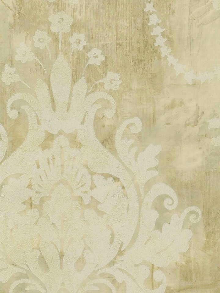 Interior Place White Rn60105 Rustic Damask On Faux Plaster Wallpaper