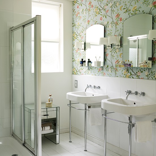Beautiful bathroom wallpaper Shower room ideas Bathroom PHOTO 550x550