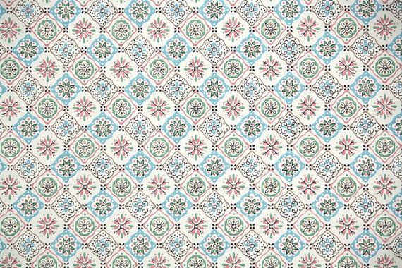 S Vintage Wallpaper Pink And Blue Geometric