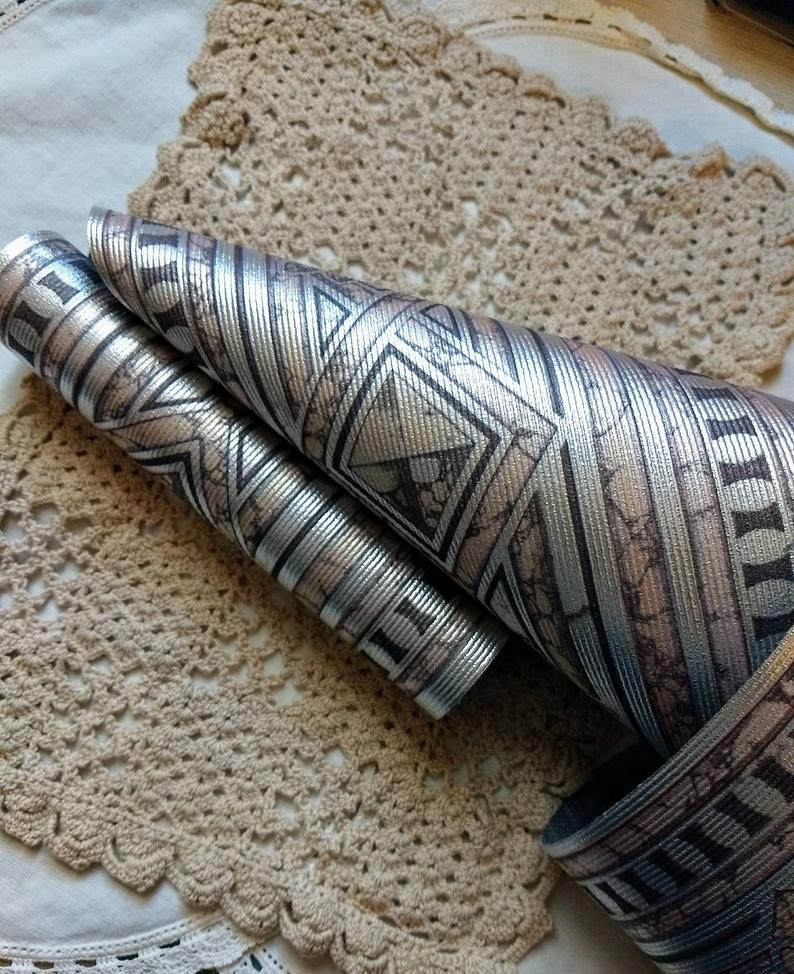 Free download 1 Yard Metallic Ribbed Wallpaper Border 675 Silver Etsy