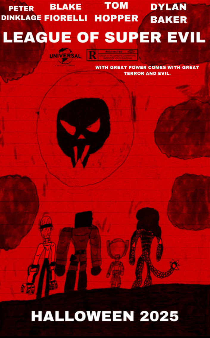League Of Super Evil Poster With Blood Moon By Masedog78 Wallpaper
