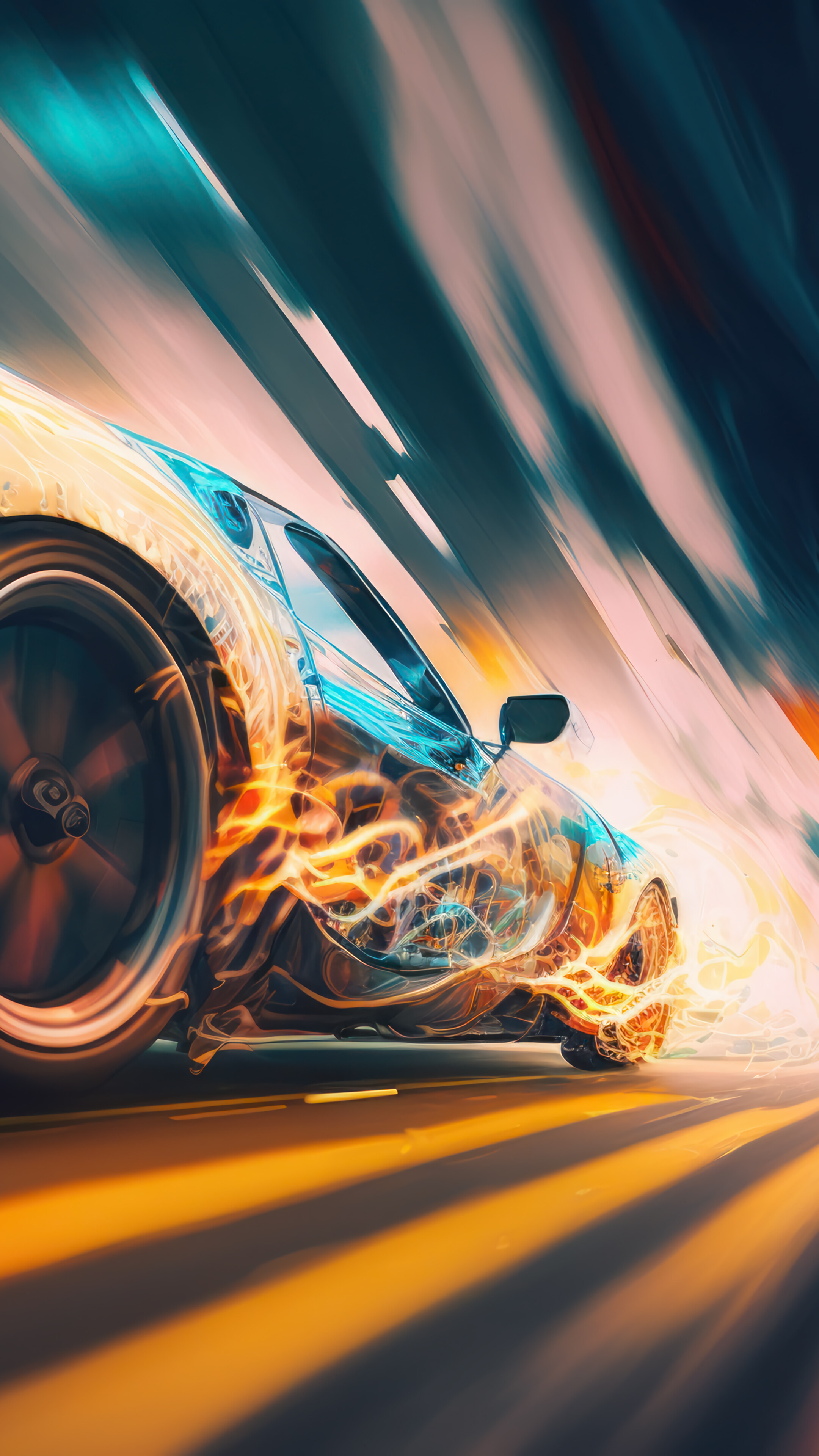 Sports Car Abstract Art 4k Wallpaper