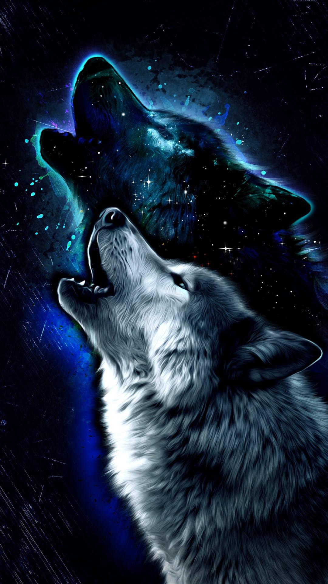 Anime Wolf With Spirit Howling Galaxy Aesthetic Wallpaper