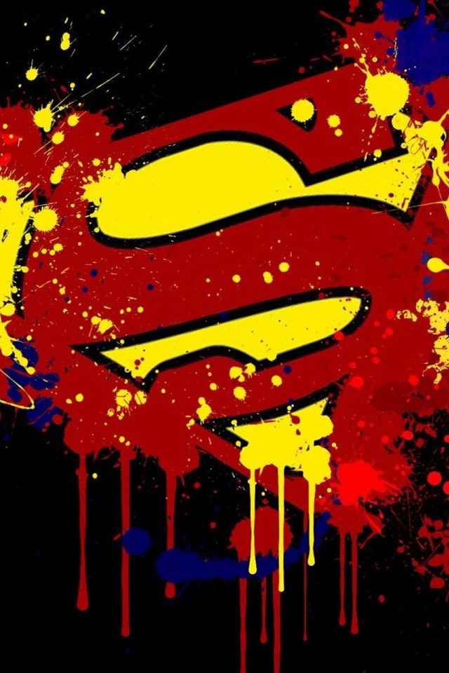 Paint Splash Superman Logo Wallpaper iPhone