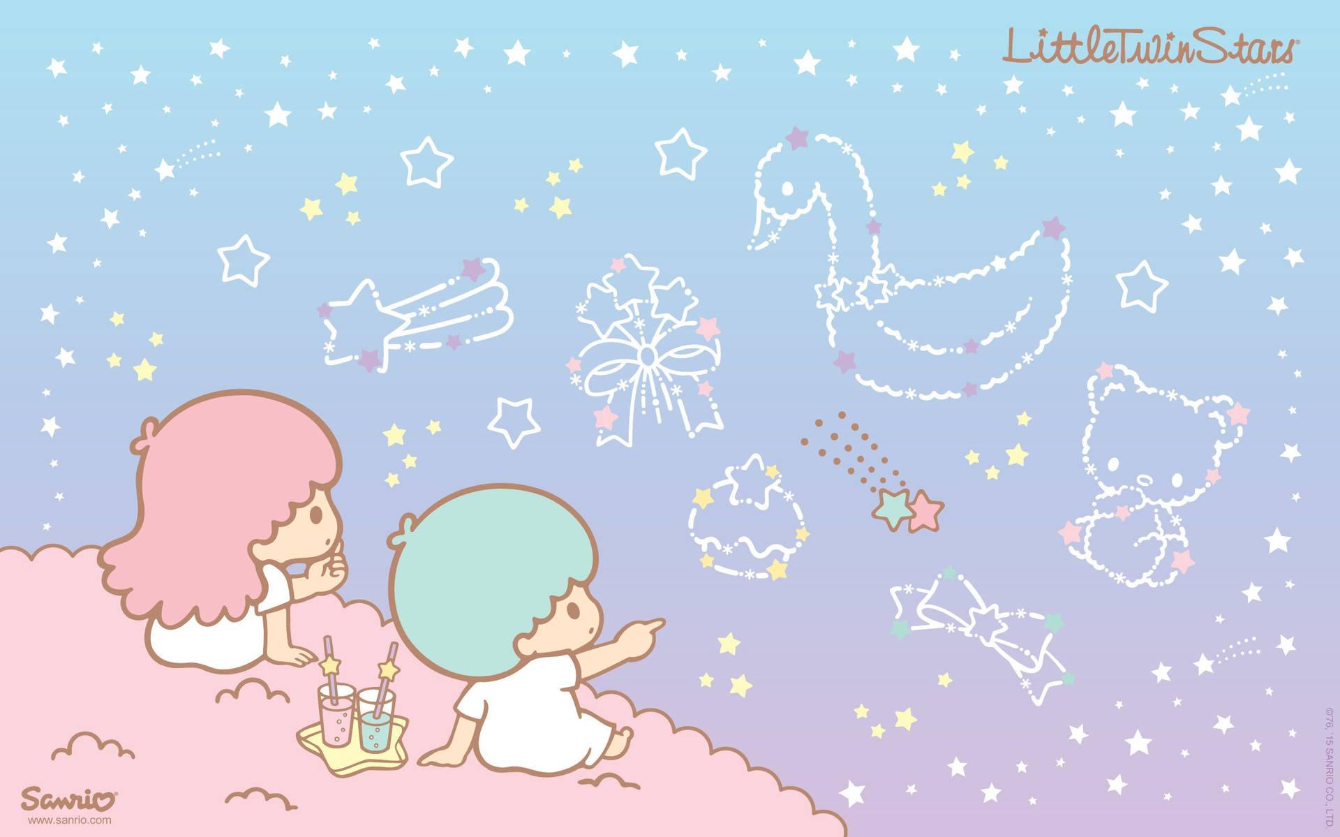 Purple Little Twins Stars Sanrio Wallpaper