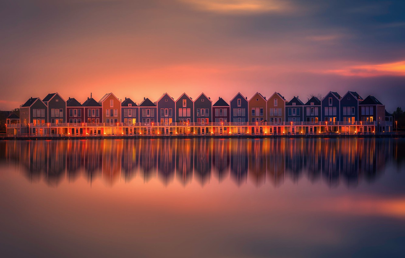 Wallpaper Holland Water Sunset Reflection Lightroom Homes
