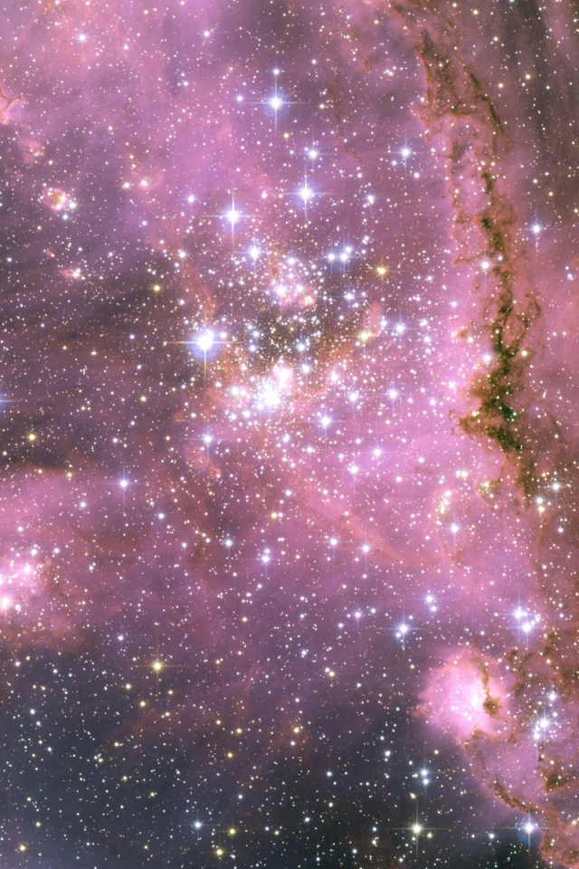 Wallpaper Stars Pink Light Galaxy iPhone 4s HD