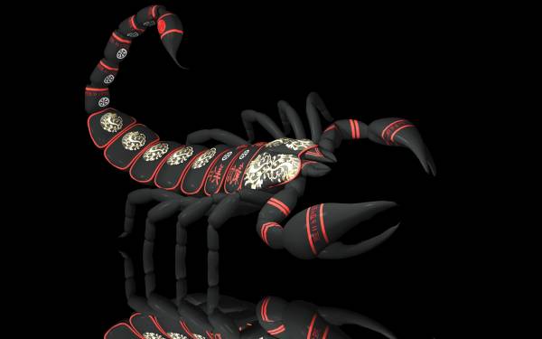 3d Scorpion Black Red Desktop Wallpaper Hq Photo