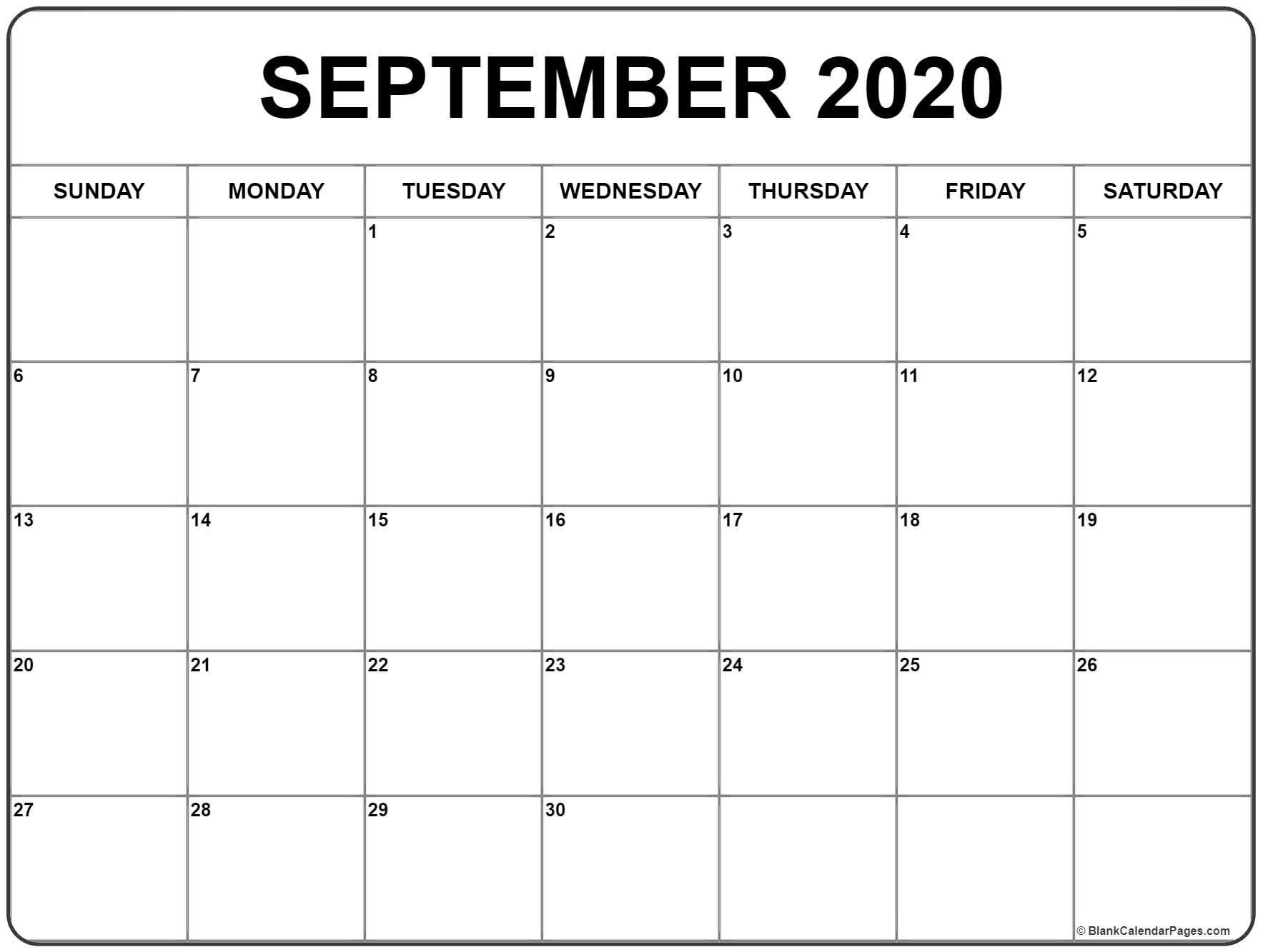 September Calendar Templates Of