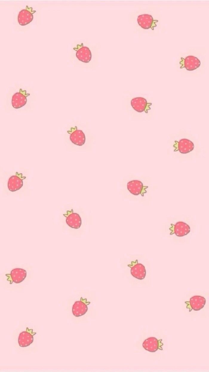 Aesthetic Strawberry Wallpaper  Pink wallpaper backgrounds Cute simple  wallpapers Iphone wallpaper kawaii