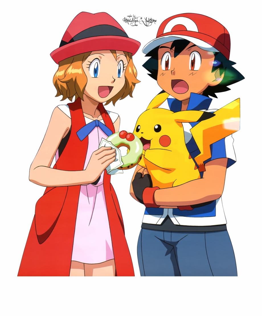 Ash And Serena Hoopa Pokemon Png Image