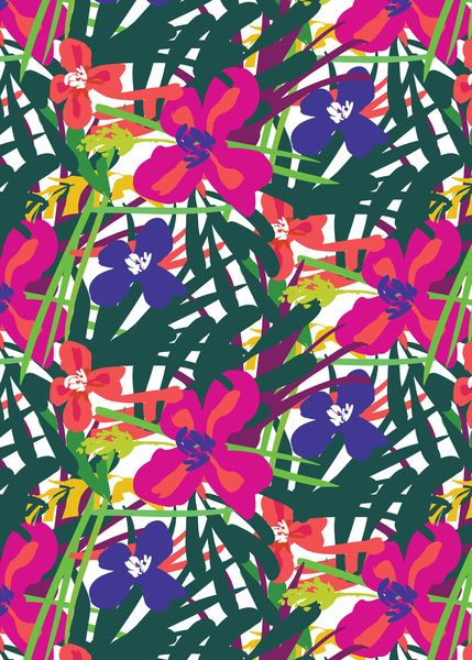 tropical print Fabric Pinterest