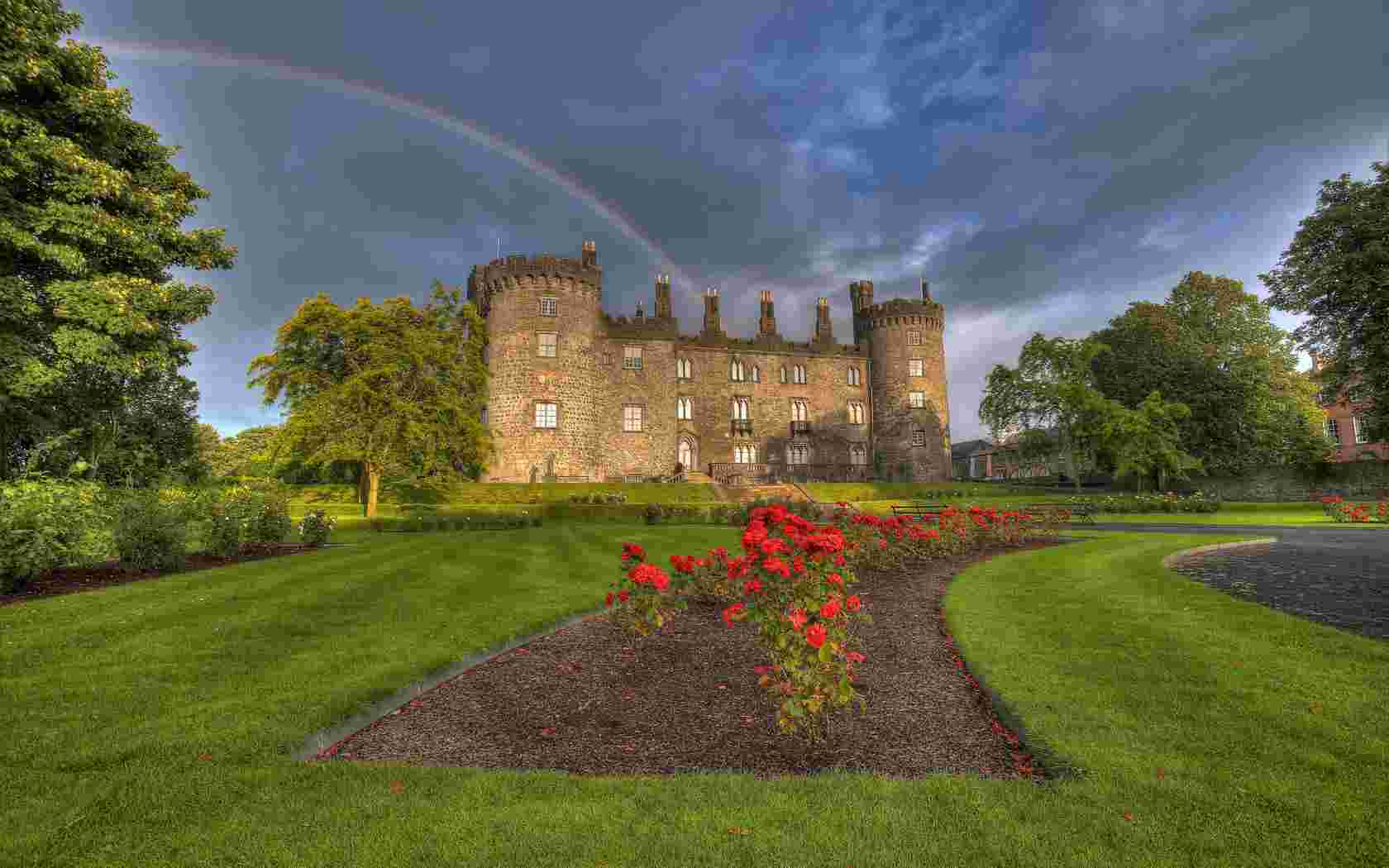 Kilkenny Castle In Ireland Wallpaper Rainbow Nature
