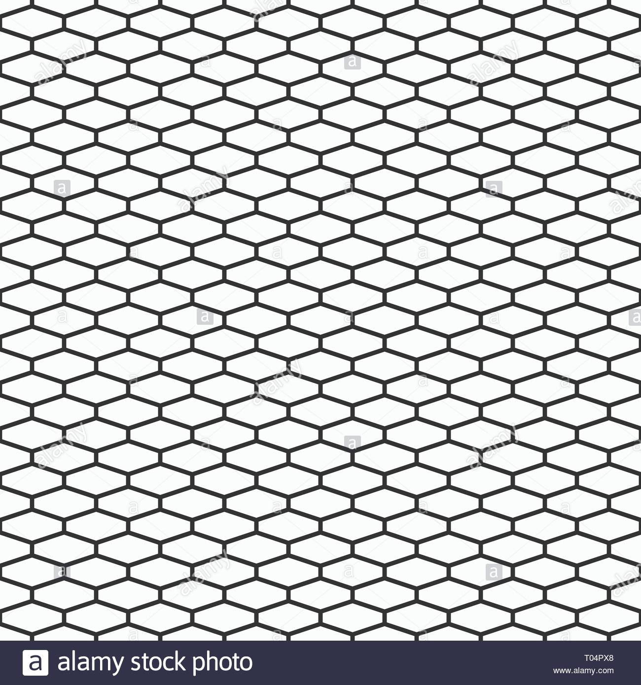 Abstract seamless pattern of elongated hexagons Hexagonal grid