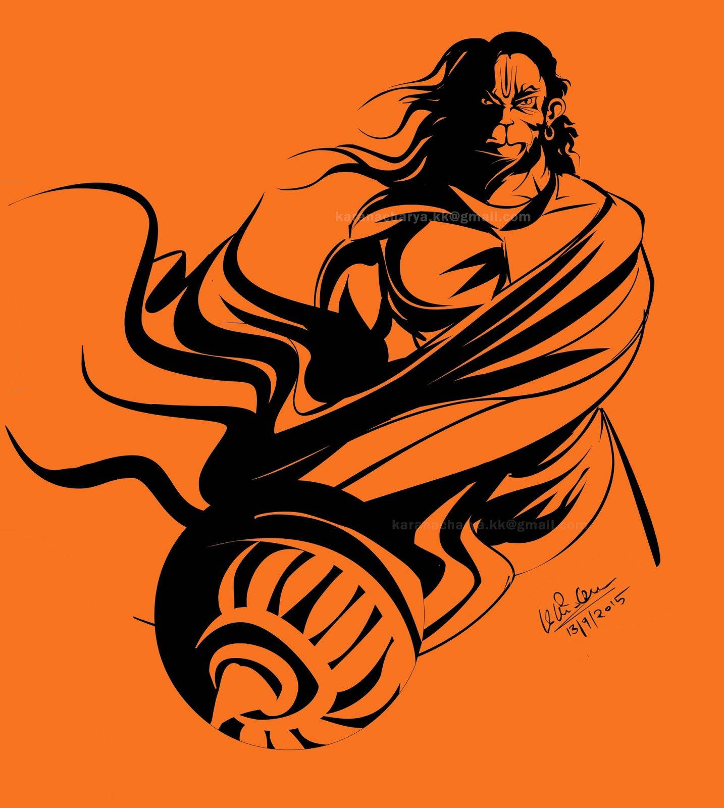 Angry Hanuman With Mace Weapon Qbzph2172m5j1usj Wallpaper