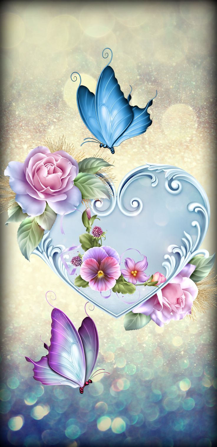 Flowers Butterflies Wallpaper